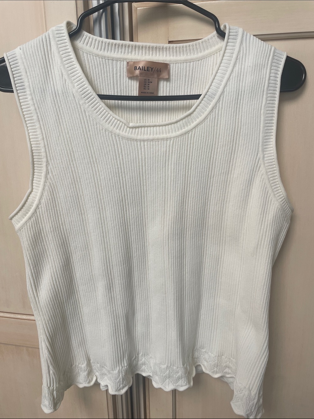 Bailey 44 White Ribbed Tank Top